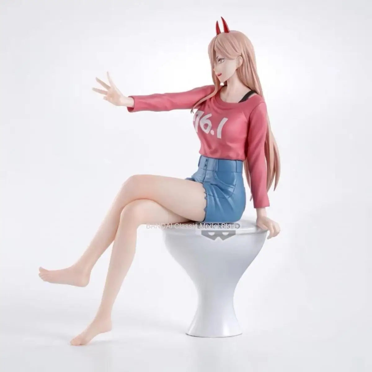 Original Genuine Banpresto Chainsaw Man 18cm Power Sitting Position Action Figures PVC Model Doll Collection Desktop Toys