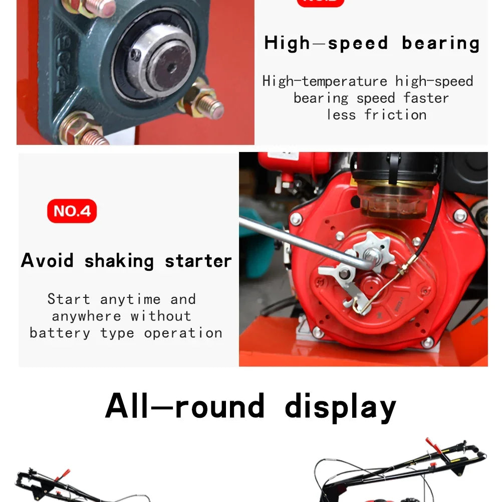 walk-behind lawn mower Mowing and soil loosening machine Garden 7.5HP Mower