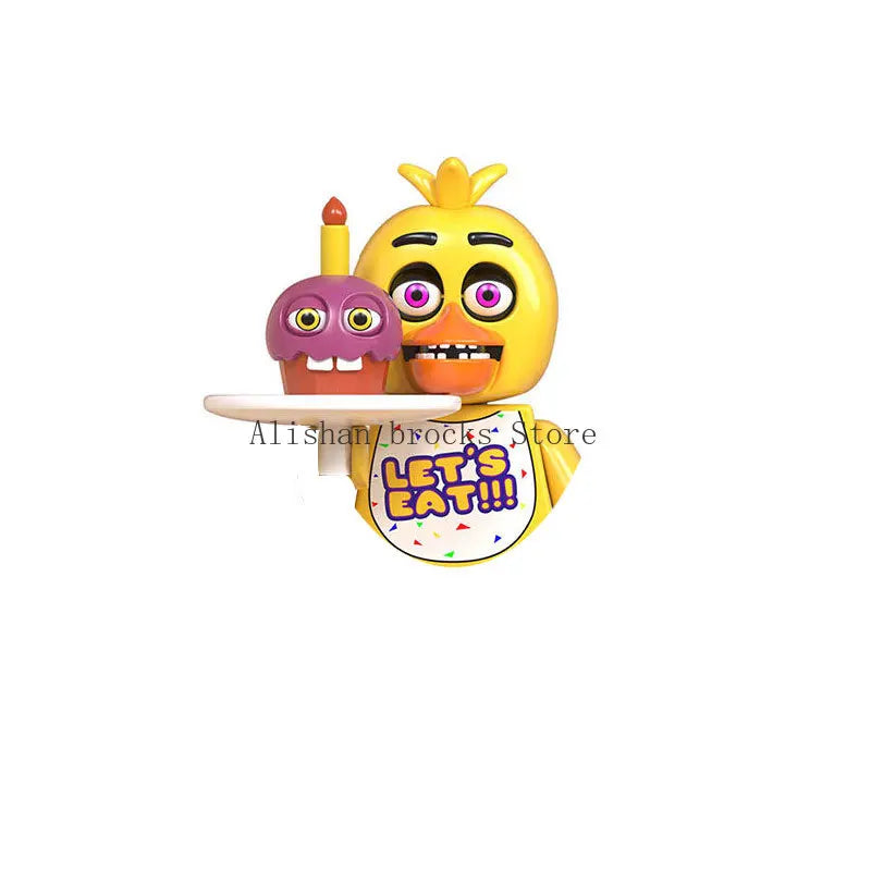 FNAF Five Nights Freddyed Building Blocks bricks Nightmare In Stock Chica Animals Bear Fox Duck Rabbit Model PVC Action Figure