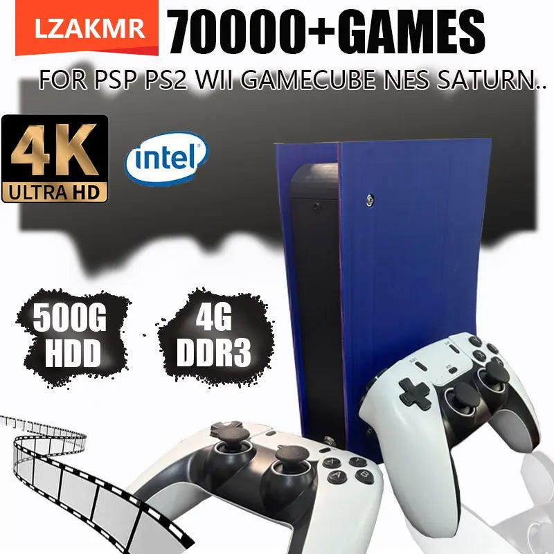 G11 60+Emulators 500GB Retro Game Console Batocera I3-3110M 70000+Games For Wii PS2 PSP GameCube N64 Wireless handle 4K HD TVBox