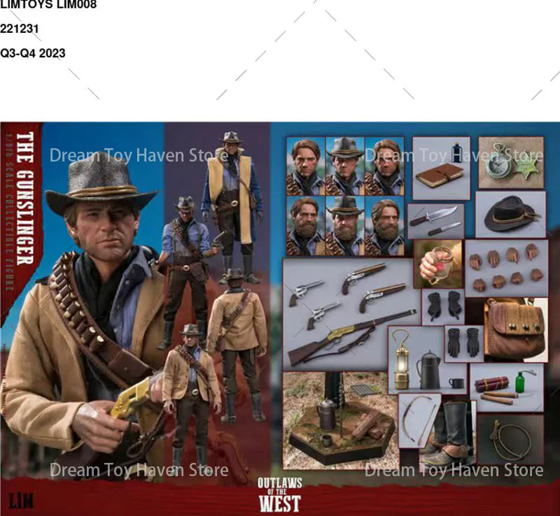 LIMTOYS LIM008 Original 1/6 Scale Male Soldier Wild West Gunslinger Full Set 12Inch Action Figure Model Collectible Dolls