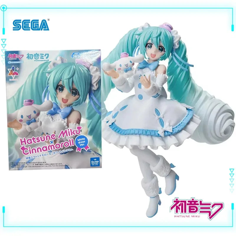 SEGA Original Genuine Vocaloid Luminasta Hatsune Miku Series Cinnamoroll White Dress Ver 19cm Collections Model Toy Figures Gift