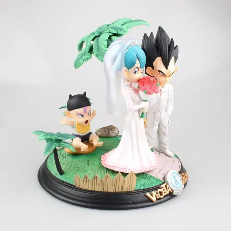 26cm Dragon Ball Z Wedding GK Statue - Vegeta & Bulma with Trunks Anime Figure Collectible Gift