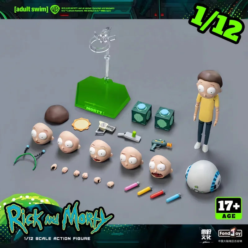 Fondjoy Rick and Morty Genuine Adult Swim Anime Action Figure 1/12 Scale Joint Movable Model Figurine Collectible Gift Toy