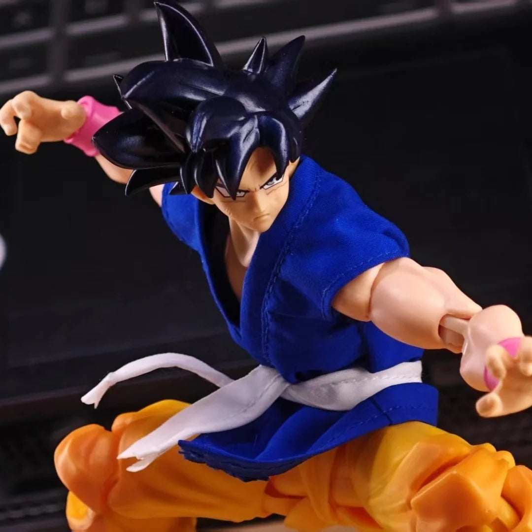 Dragon Ball SHF Anime NEW Handmade Son Goku Practice clothes and training clothes Built In Iron Wire Is Suitable for 1/12 Toys