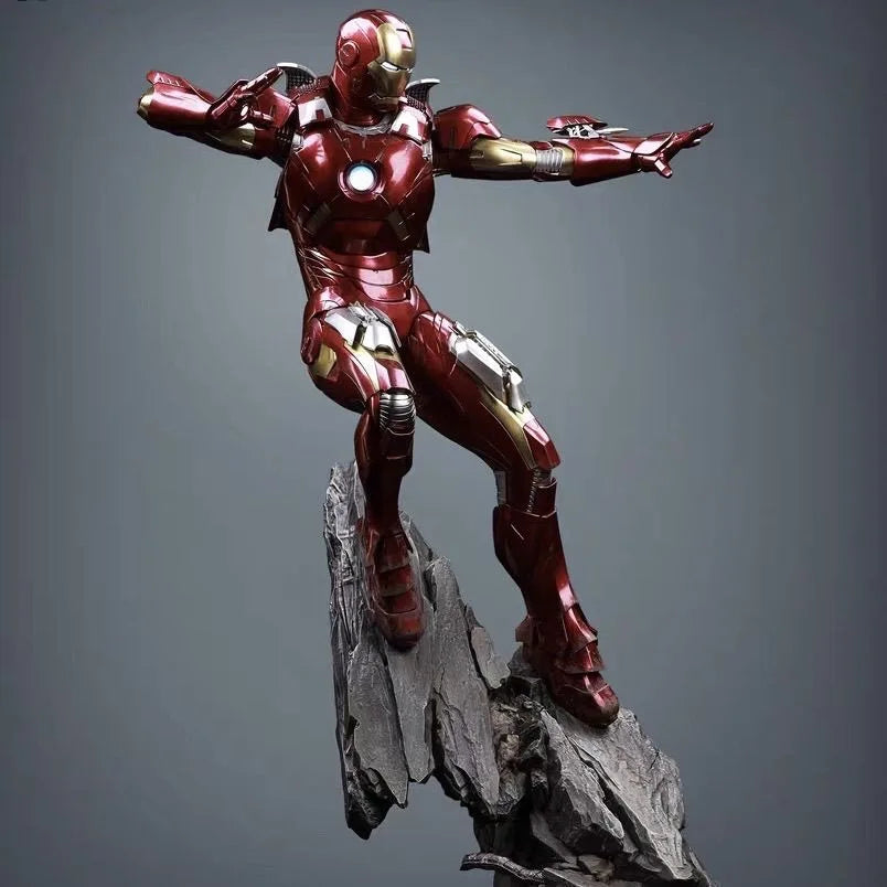 Iron Man MK7 Full Body Statue Glowing Collectible GK Model Birthday Gift For Friends Avengers Alliance Action Figure Toy