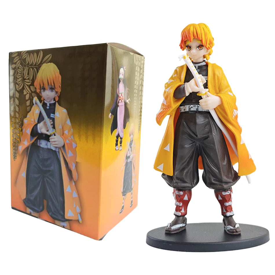 Anime 16CM Demon Slayer Kimetsu no Yaiba figure Kamado Tanjirou Action Figure Agatsuma Zenitsu Nezuko Warrior PVC Model Toys