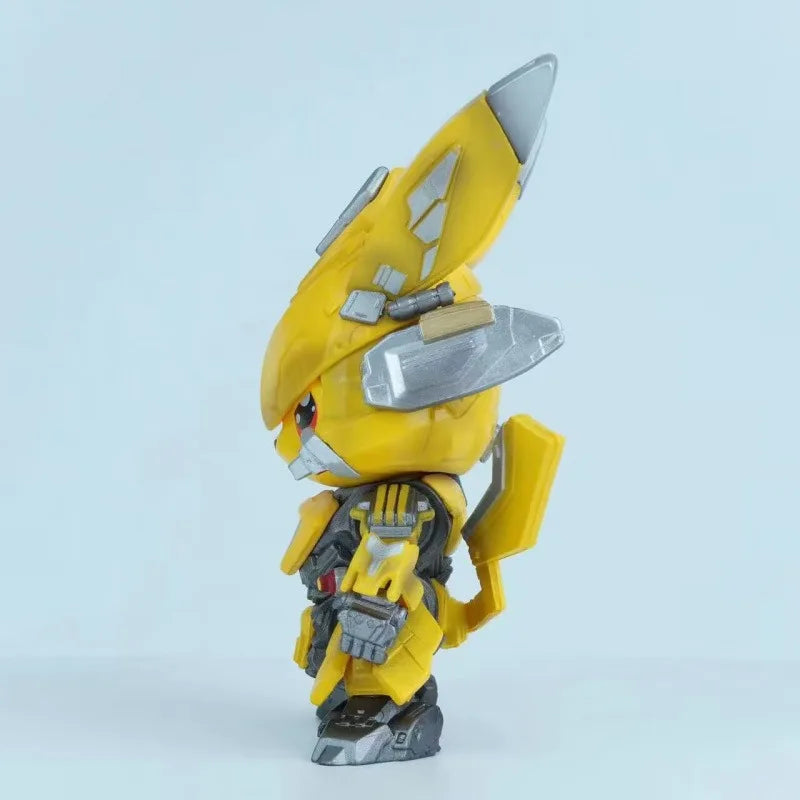 Pokemon Pikachu COS Transformers Bumblebee Doll Decoration Anime Action Figure Cute Toy Q Figural Decoration Model Birthday Gift