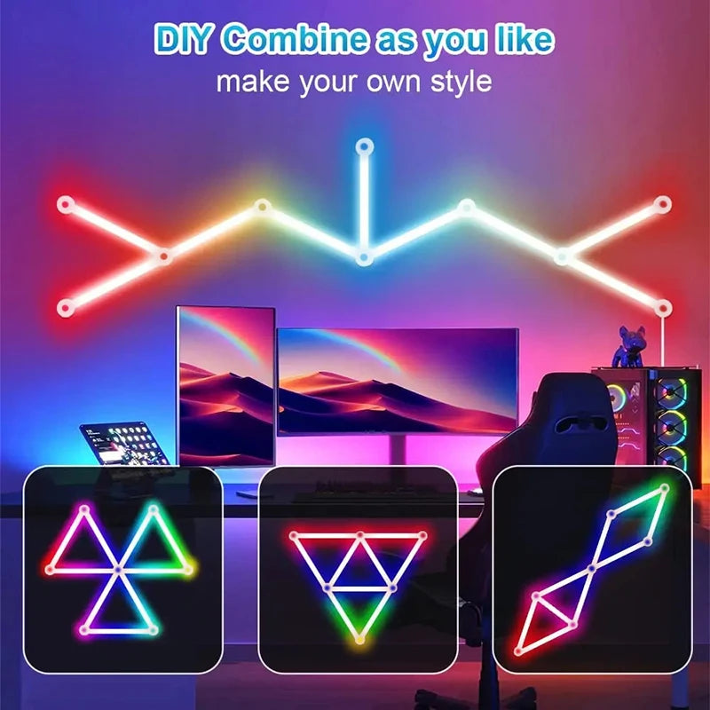 Smart Wall Lamps RGB WIFI LED Light Bar DIY Atmosphere Light Starry Sky Lamp App Music Rhythm TV Backlight Bedroom Game Light