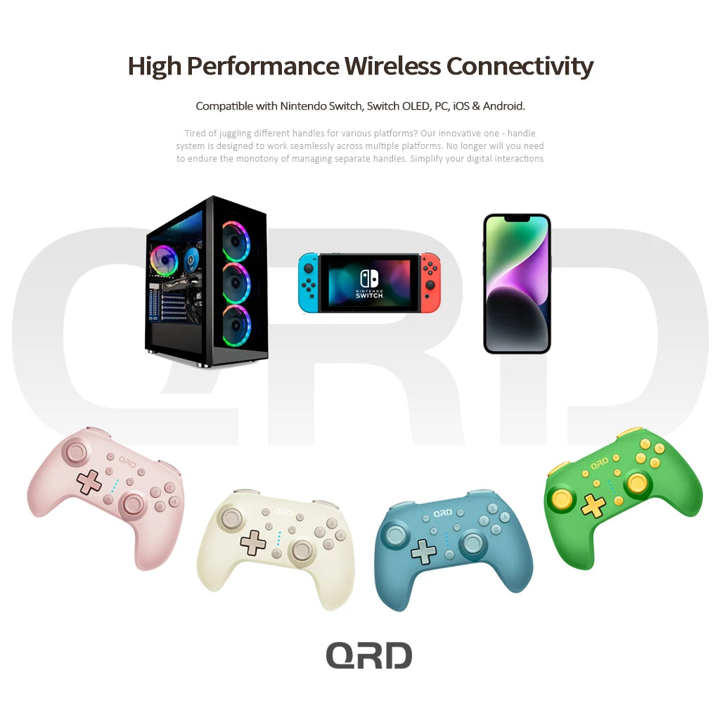 New QRD Junior E5 Wireless Gamepad for Switch 2 Switch/OLED/Lite/Android/iOS/PC Mini Bluetooth Controller Candy Color かわいい
