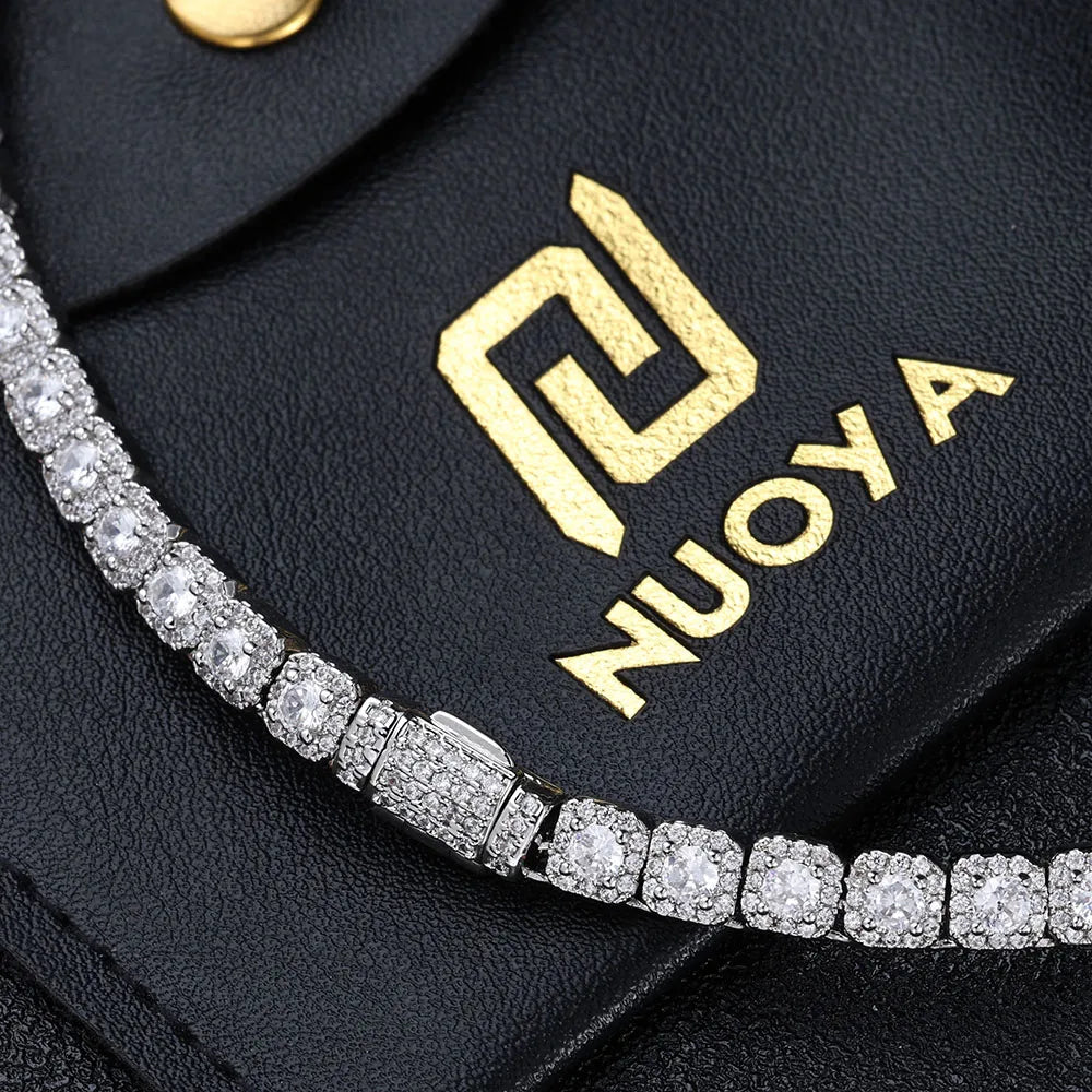 5 mm Iced Tennis Chain Armband Bling Zirkon Cluster Diamant 18 Karat vergoldetes Armband für Damen und Herren Hip Hop Schmuck