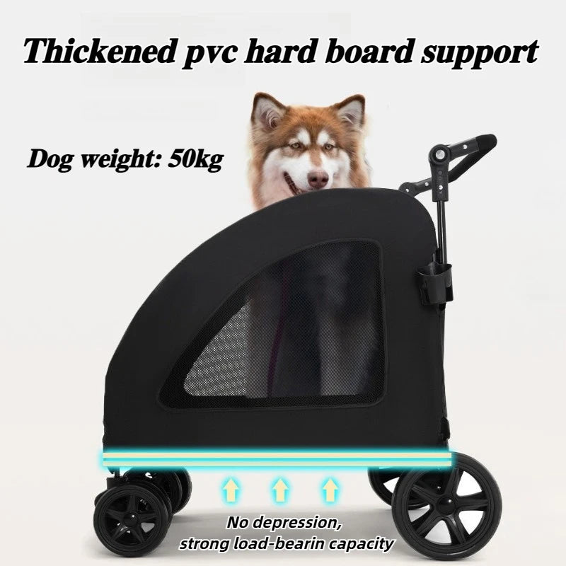 Dog Stroller Portable Breathable Puppy Carrier Strong Load-bearing Capacity Dog Transport Foldable Travel Pets Dogs Accessories