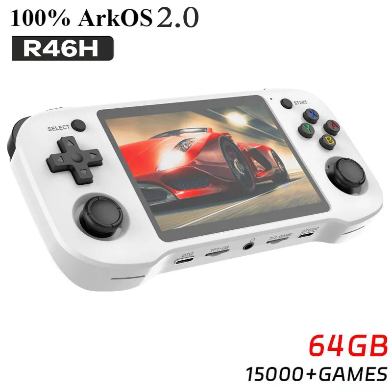 FUNKIDDY R46H  Handheld Video Game Console Retro Game Open-Source ARKOS 2.0 4.2 Inch IPS Screen 128G 20000+ Gaming Kids gifts