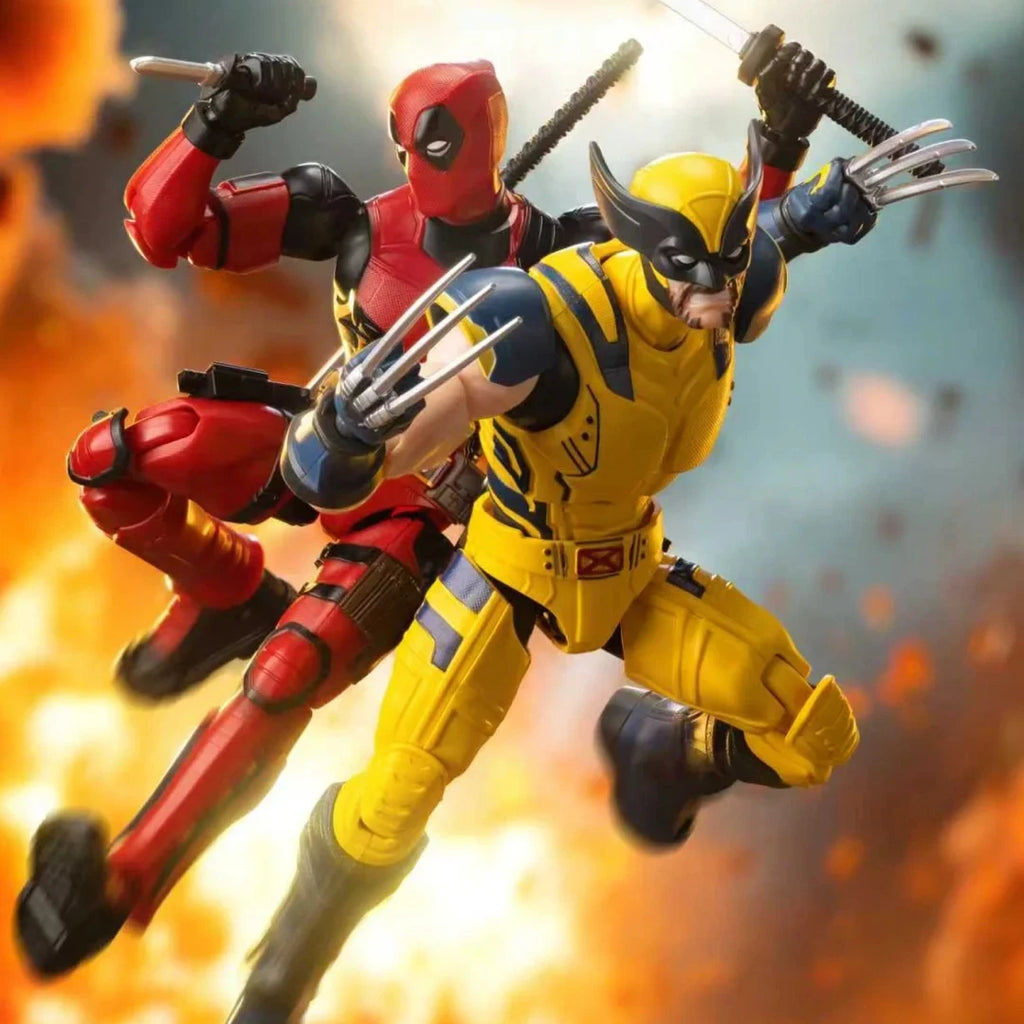 Heroes Building Blokees Marvel Set - Blokees Deadpool Wolverine Super Poseable Figure Diy Model Kit For Adults Kids Halloween