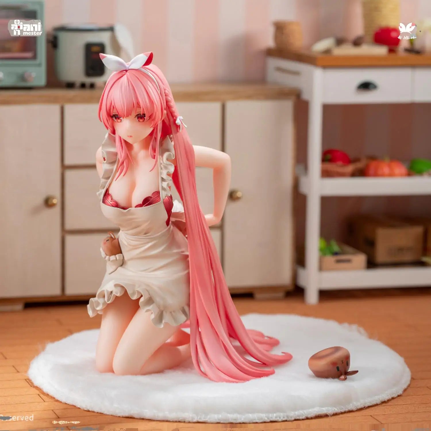 In Stock AniMester White Rabbit Rosu -Apron Ver. 1/7 Desktop Cute Doll Anime Action Figure Toy Gift Model Collection