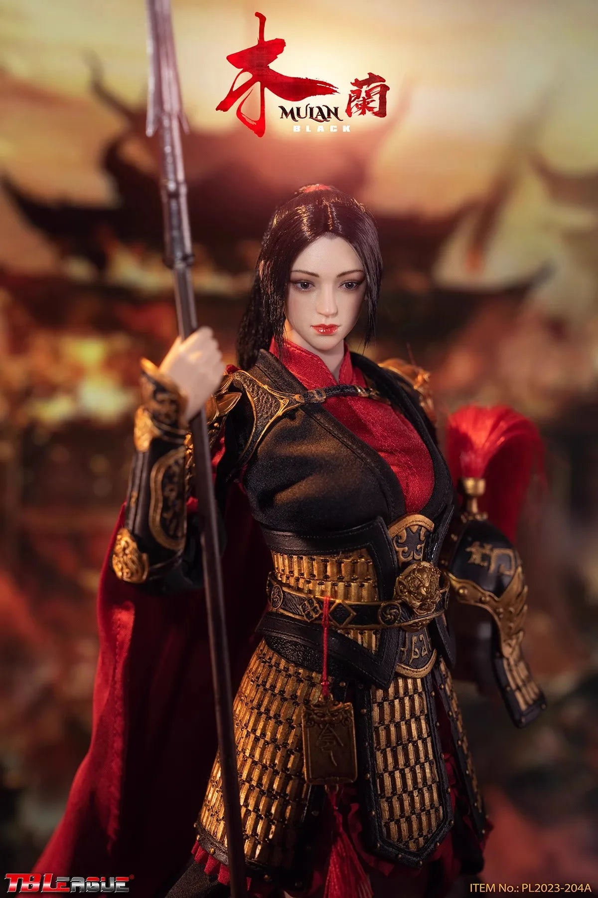 TBLeague PL2023-204 A 1/6 Soldier Female General MULAN Black 12'' Action Figure Model Toy In Stock