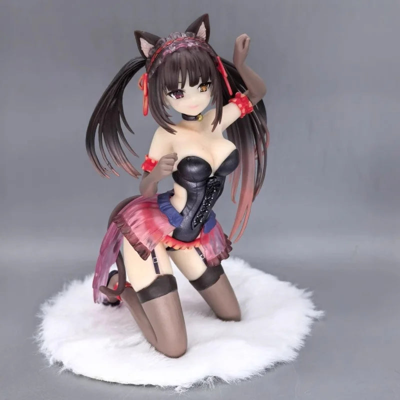 Hot Date A Live Fragment: Date A Bullet Tokisaki Kurumi Kdcolle 1/7Cat Ears Anime Action Figure Toy Game Collectible Model Doll