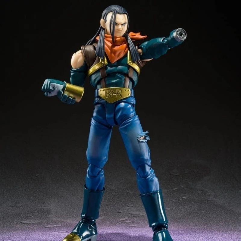 Bandai S.H.Figuarts Dragon Ball Figure Pvc Gt Super Android 17 Customization Toy Model Collection Action Figurine Gift