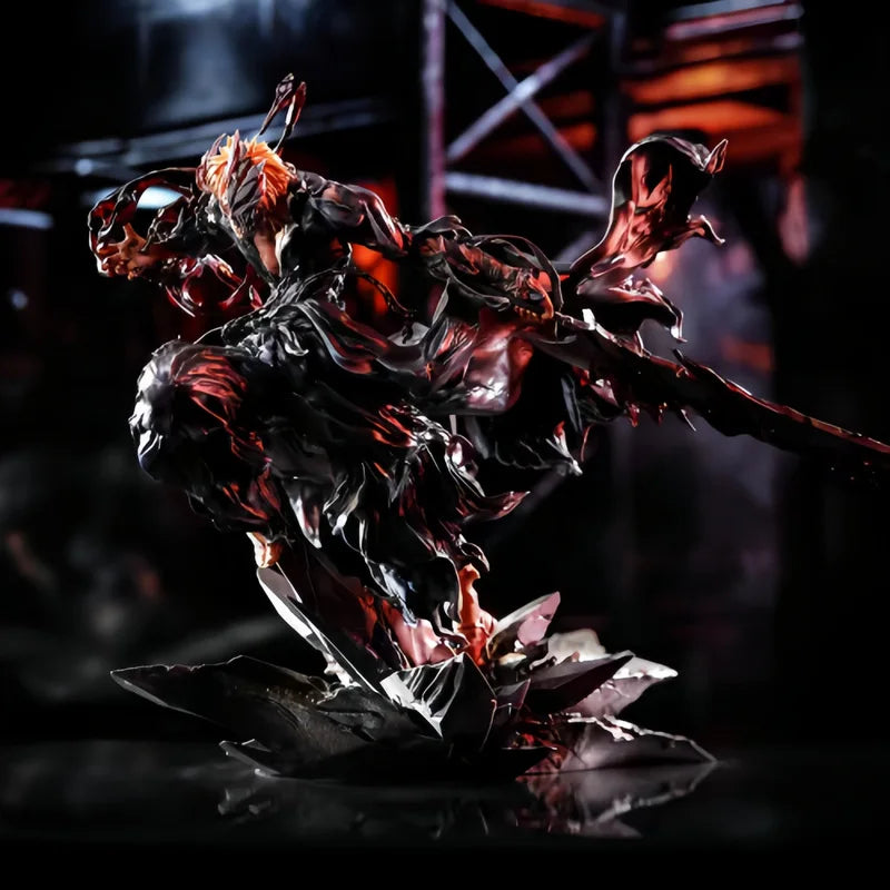 22cm GK Statue Bleach Ichigo Kurosaki Hollow Mask Attacking Pose Anime Figure Model Statue Desktop Decoration
