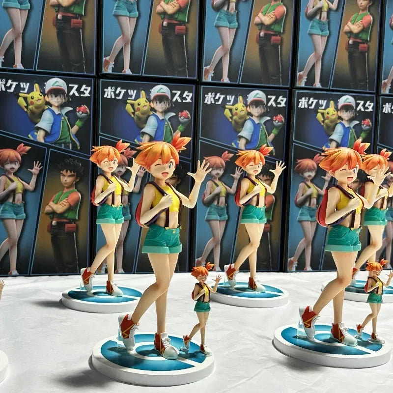 BKM 18cm Anime Figures Set Ash Ketchum Brock & Misty PVC Figurine Statue Model Doll Collection Decoration Room Desk Toy Gift