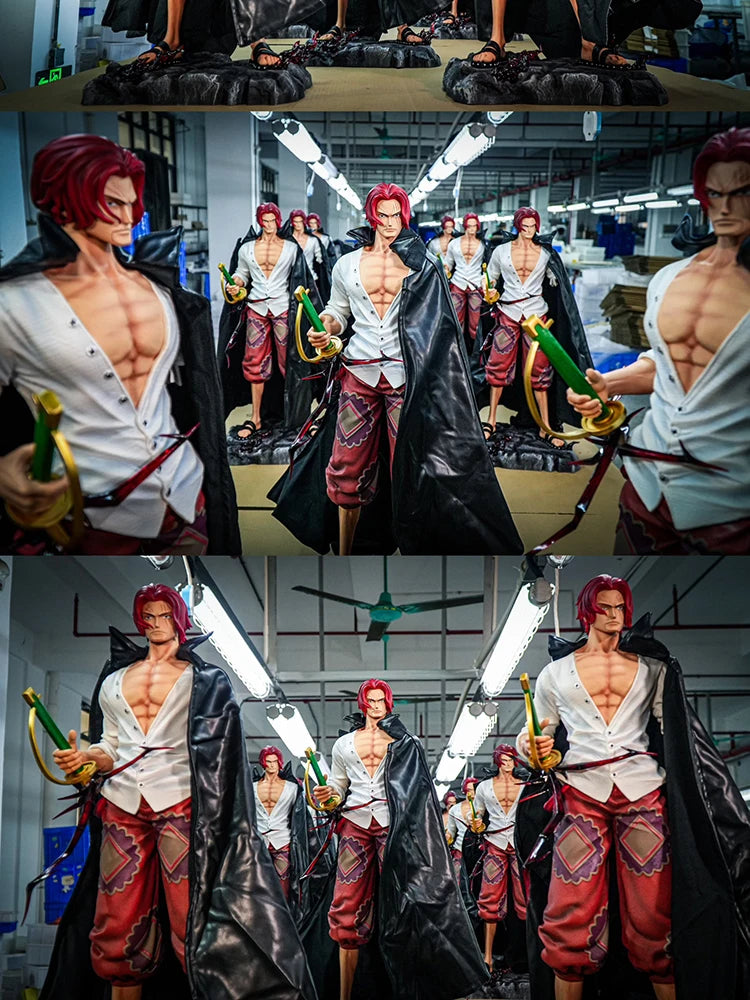 Large Size One Piece Anime Red Hair Shanks Figure Collectible Table Decor Action Toy Model Playable Gift From Japan Fans Gifts