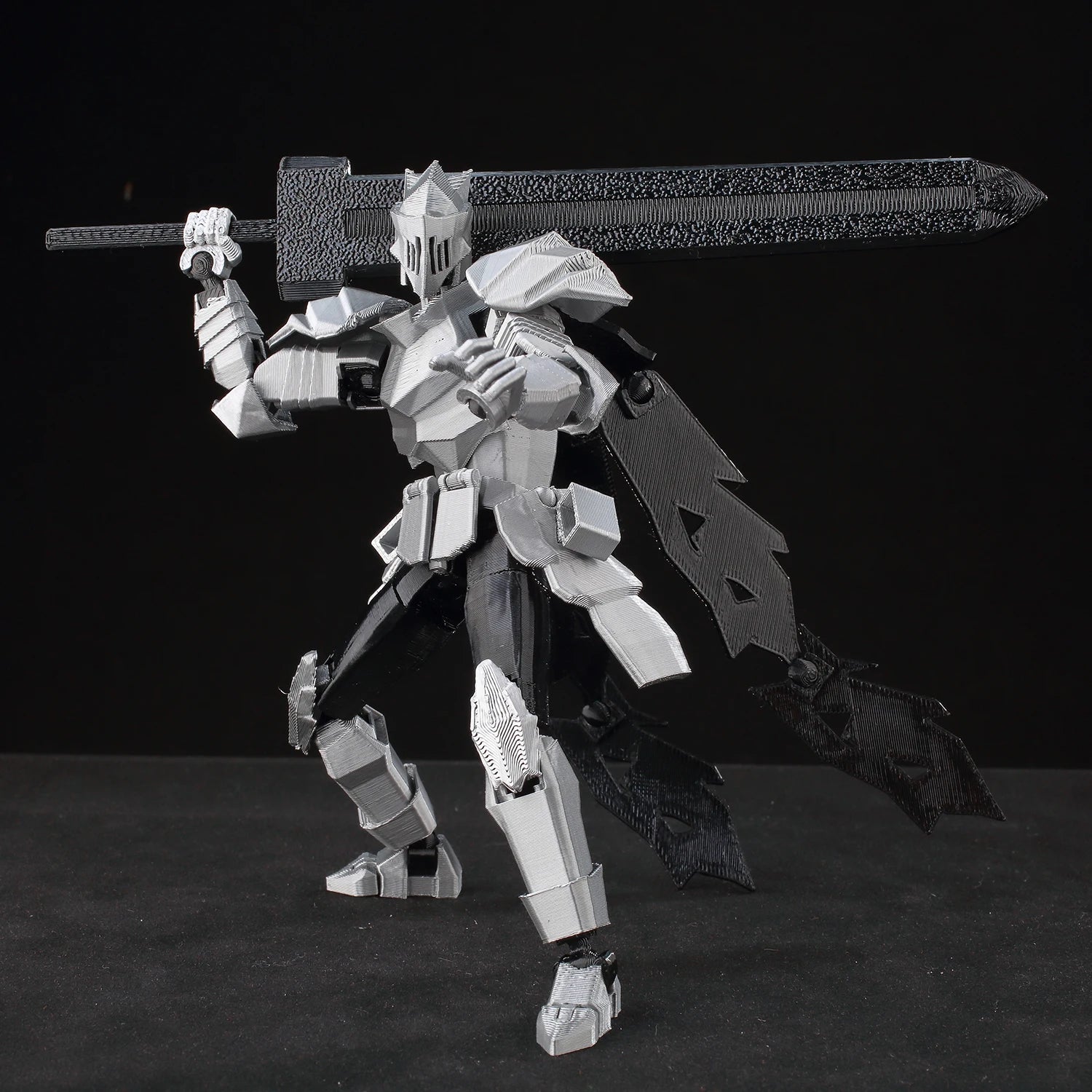9L3D Lucky13 Silver Knight Robot Action Figure Dummy13 with Giant Sword T13 Multi-Jointed 3D Printed Collectible Toy Titan13