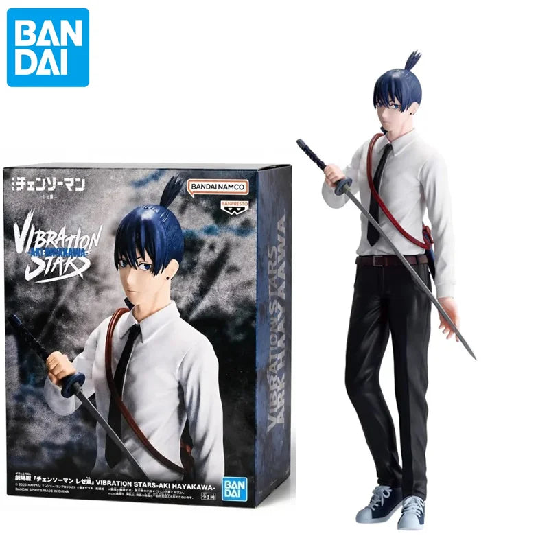 In Stock Bandai Original Banpresto Chainsaw Man Aki Hayakawa Anime Action Figures Model Toys desktop Ornament Gifts