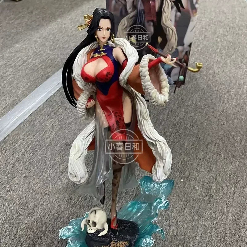 36cm One Piece Boa Hancock Chinese Style Cheongsam Anime Girl Figure Model Statue Boy Collection Desktop Decoration Ornament Toy