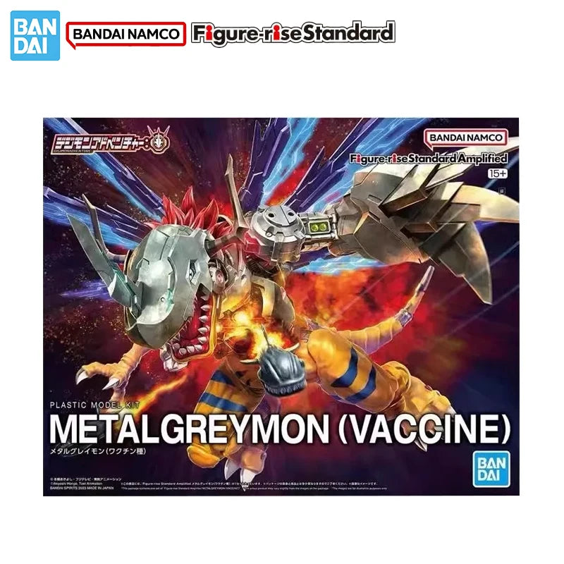 Bandai Original Genuine Figure Digimon Model Kit Figure-rise Standard Metal Greymon Vaccine Collection Anime Series