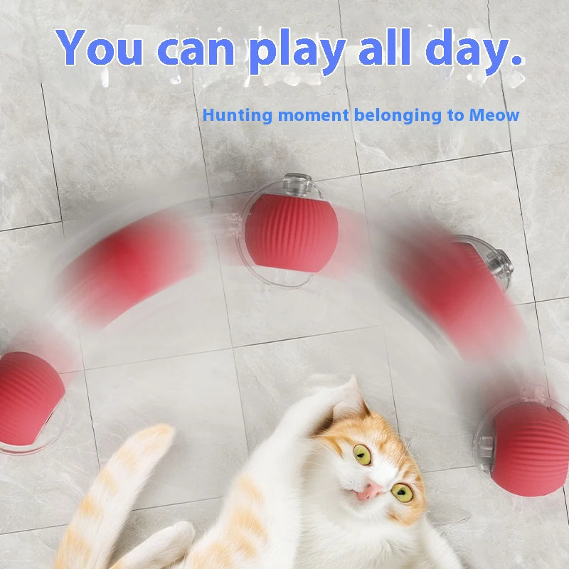 Interaktiver Katzenball: Automatischer Rollball für Kätzchen, wiederaufladbar, intelligentes elektrisches Haustierspielzeug mit Reizsensor