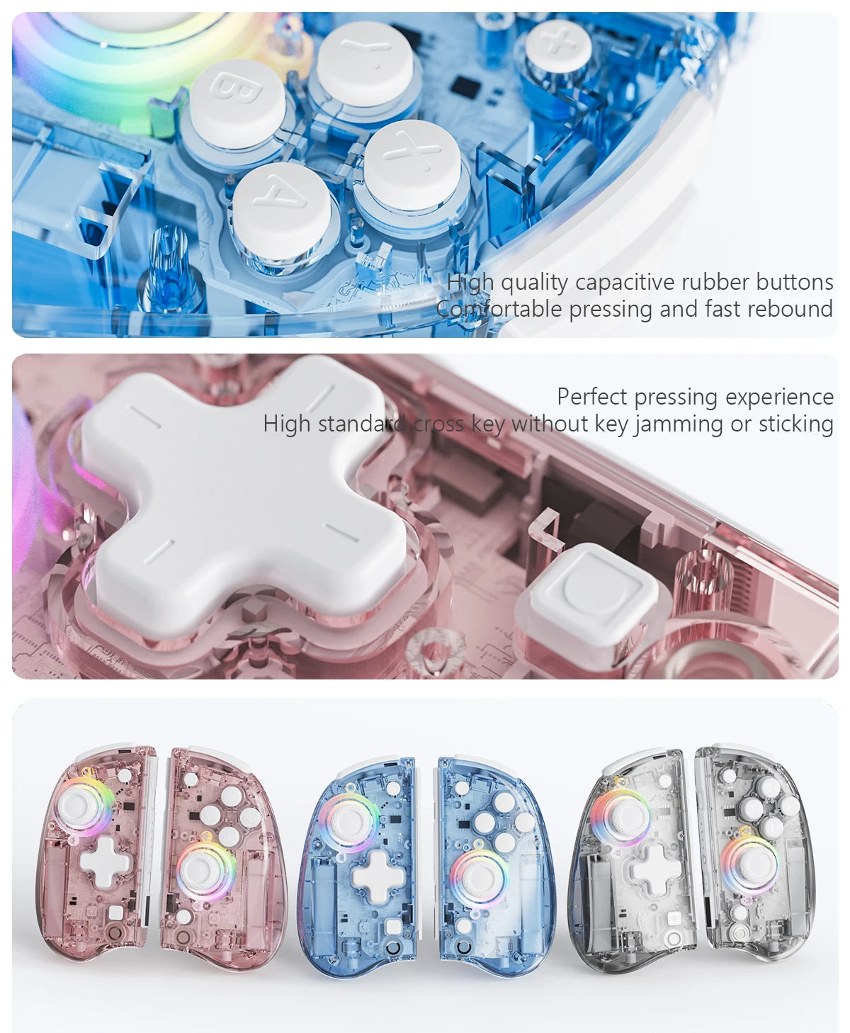 Meteor Light Joycons Wireless Controller for Switch/OLED with Programmable/Motion Control/Dual Vibration/Turbo