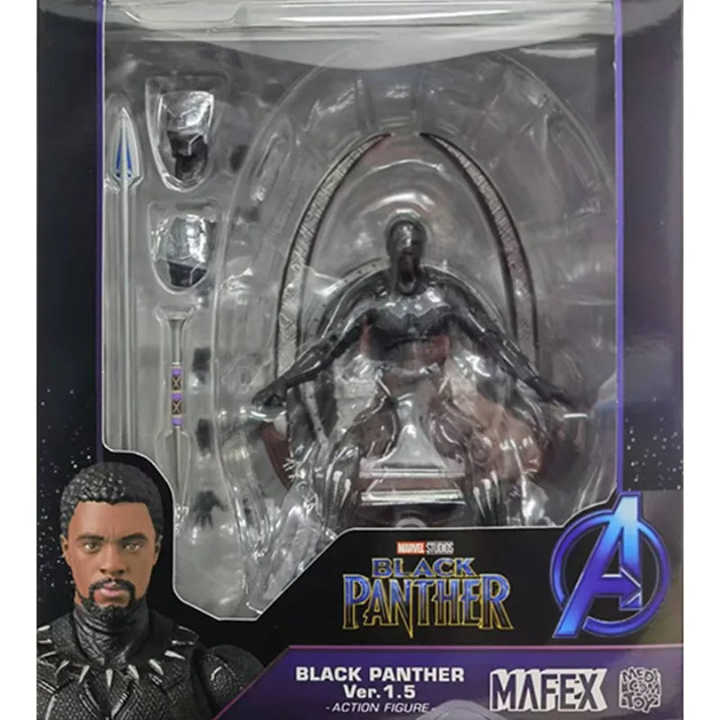 Medicom Toy MAFEX 230 The Avengers Black Panther Ver 1.5 Action Figure Anime Toys for Boys