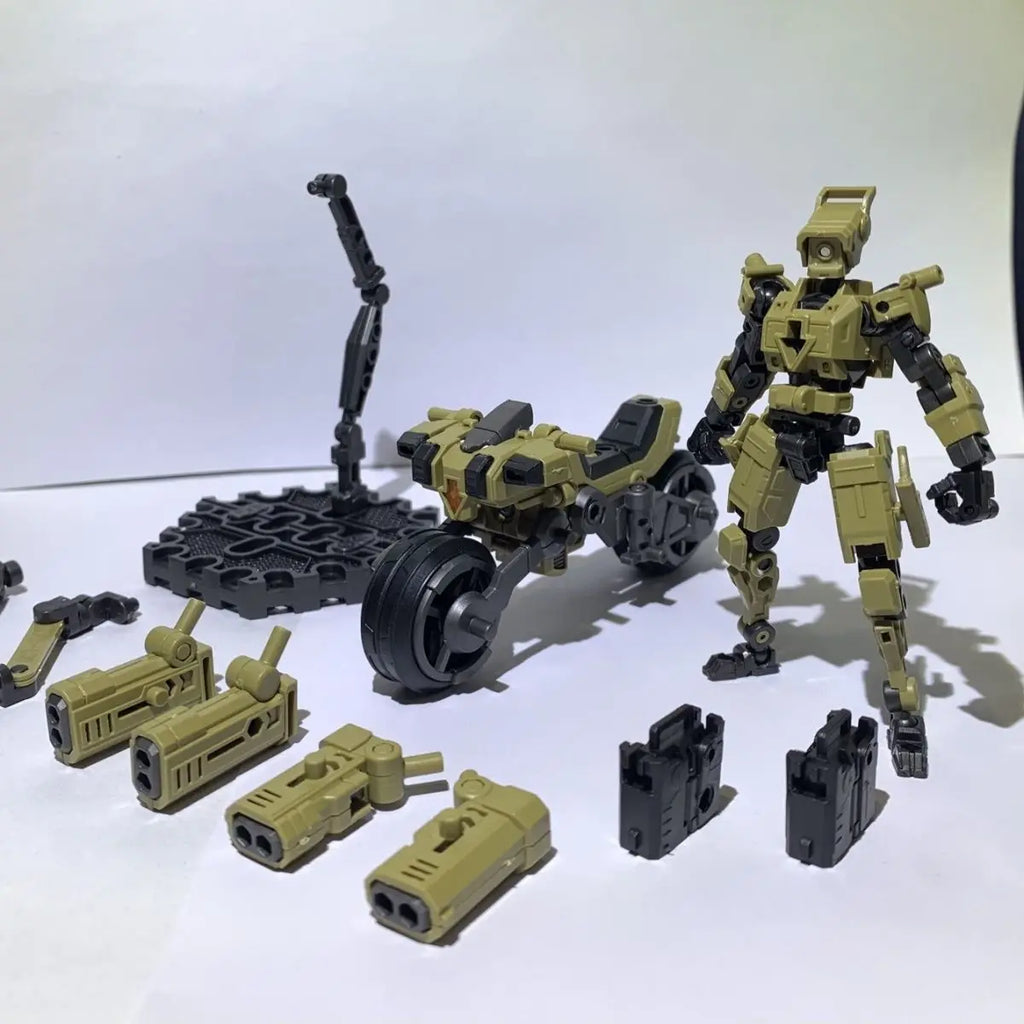 Transforming Motorcycles Soldiers Flying Cavalry Model 1/24 Assemble Mecha Movable Skeletons Anime Action Figures Boy Toys Gifts