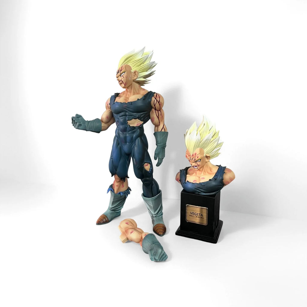 New In stock: Vf Statue, Dragon Ball Z Vegeta Figure, Replaceable Head Sculpture, Majin Vegeta Articulated Figure, 28cm inches