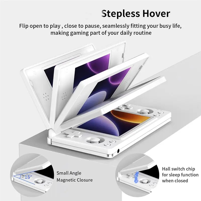RG DS Handheld Game Console 4" IPS Dual Screen Android 4000Mah Flip Video Games Player Supports Rixelhk Wifi Streaming