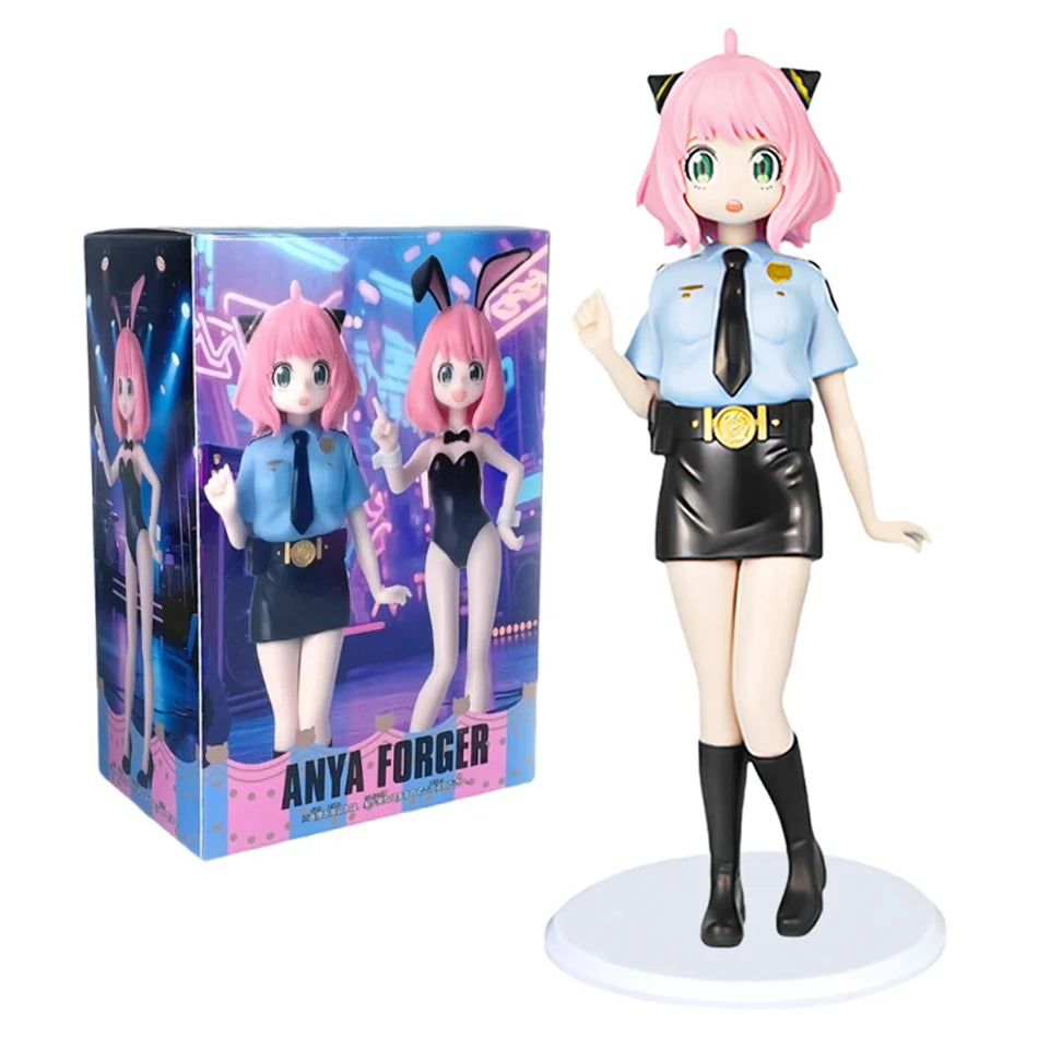 19см Шпионска × Семейна екшън фигурка Полицейска униформа Аня Косплей кукла Аниме Сладко момиче кукла PVC модел играчка настолна декорация подарък