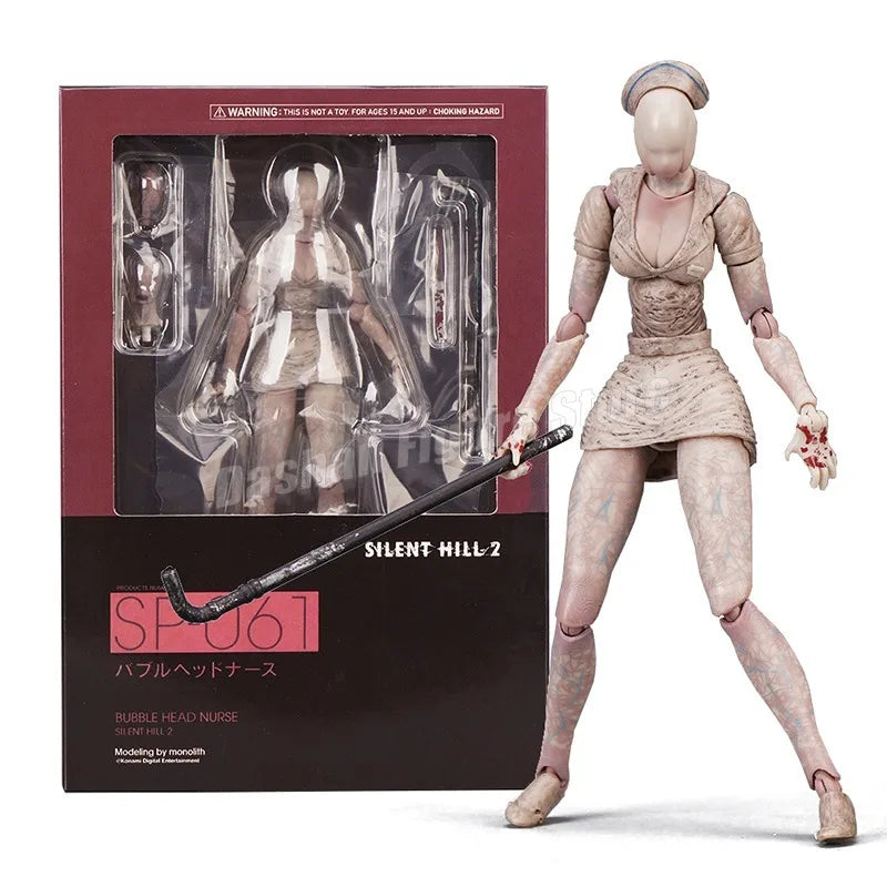 Figma Sp-055 Silent Hill Pyramid Head Action Figure 17cm Red Pyramid Thing Revelation 3D Figure PVC Bubble Head Nurse Model Toys