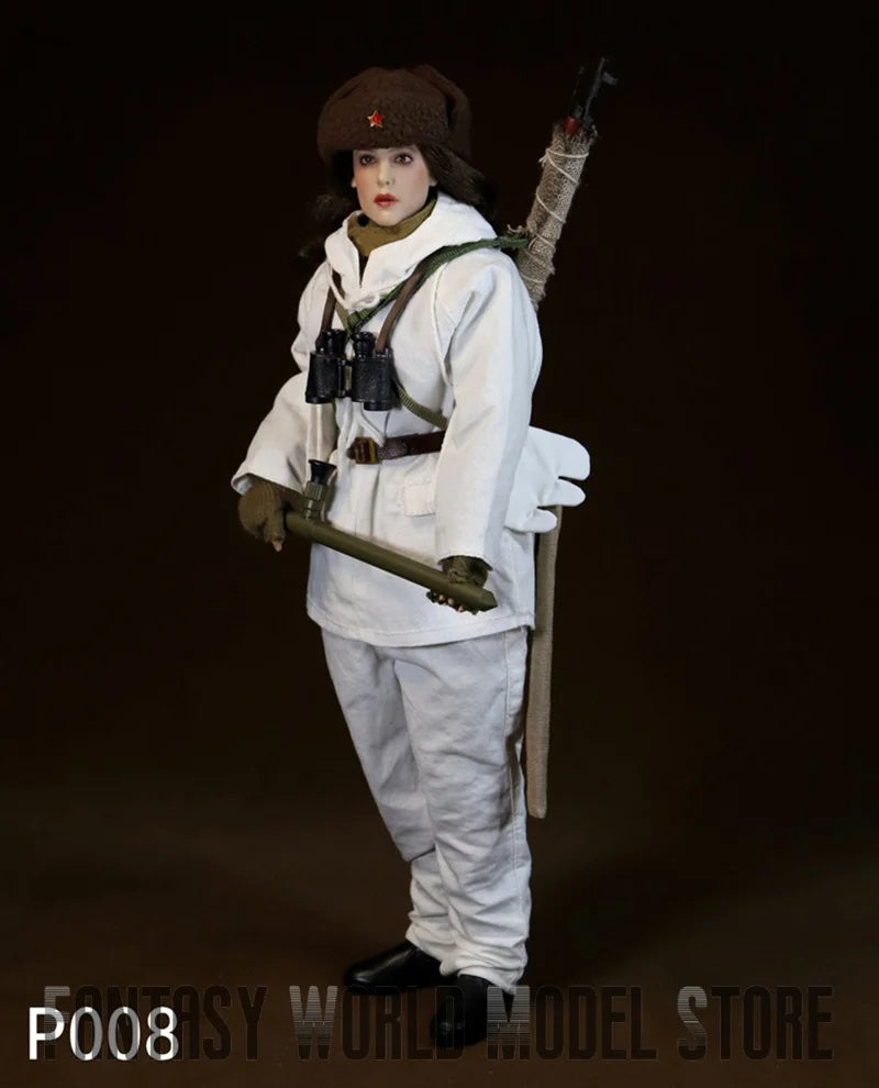 In Stock MOETOYS P008 1/6 Scale Soviet Assault Female Officer Snow Sniper 12'' Full Set Collectible Action Figure Model Dolls