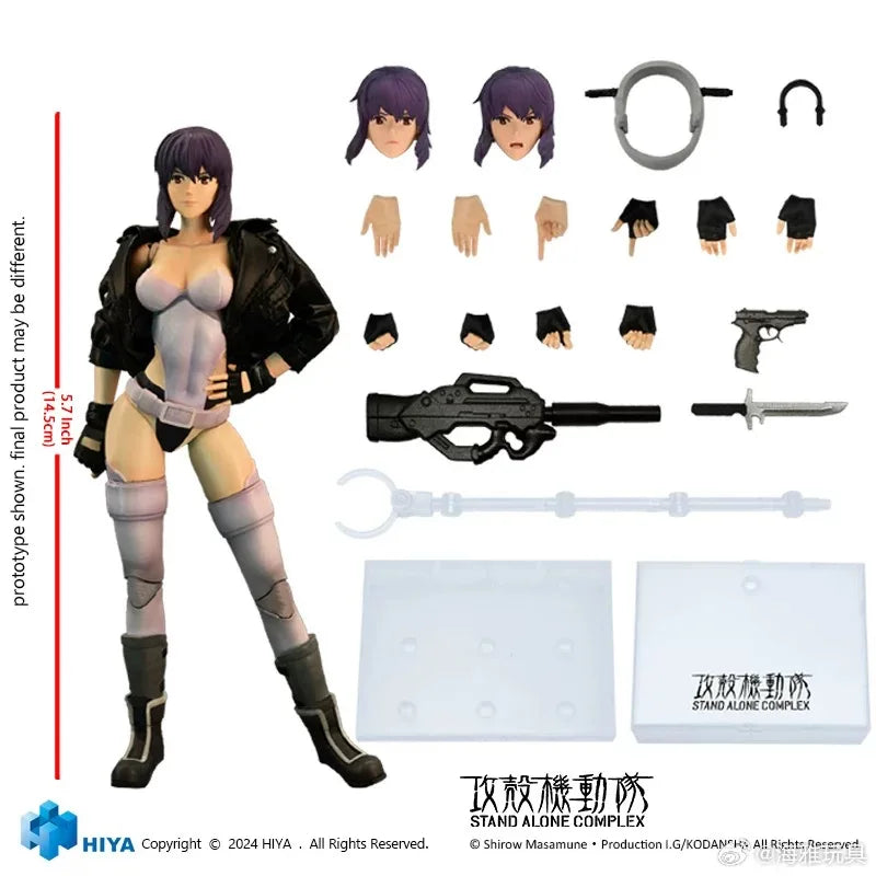 Hiya Esg0202 1/12 Scale Motoko Kusanagi Anime Action Figure - Stand Alone Complex Mobile Suit Girl Doll 6 Inch Collectible Toy