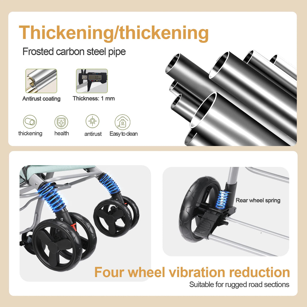 Foldable Cat Dog Stroller  Detachable  Easy Assembly Pet Travel Carrier W/Shock Absorption Folding Resistant to dirt