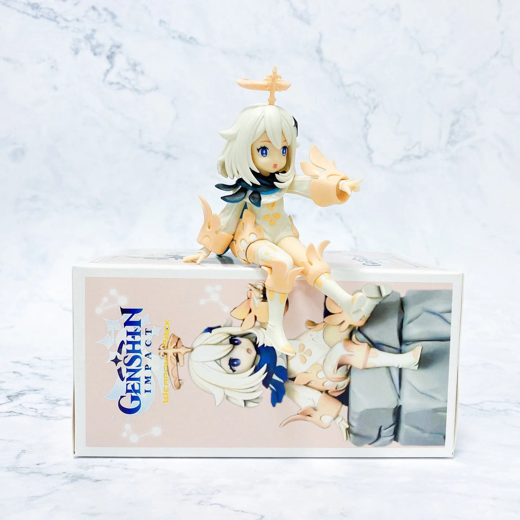 12CM Genshin Impact Paimon Genshin Impact Klee Anime Action Figure Instant Noodle Pressure PVC Toy Collector Model Gift