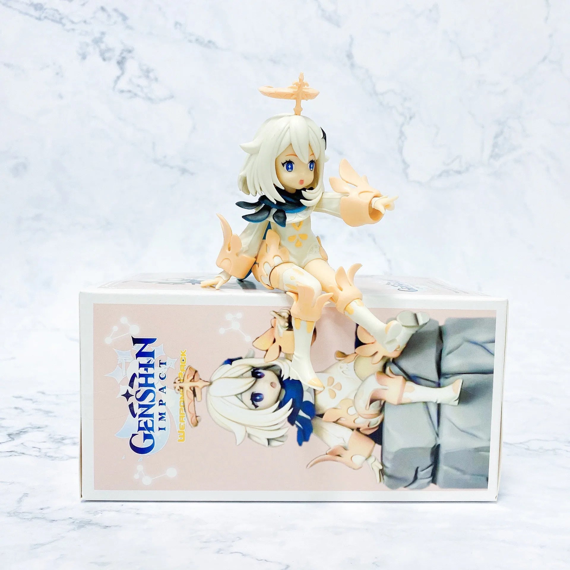 12CM Genshin Impact Paimon Genshin Impact Klee Anime Action Figure Instant Noodle Pressure PVC Toy Collector Model Gift