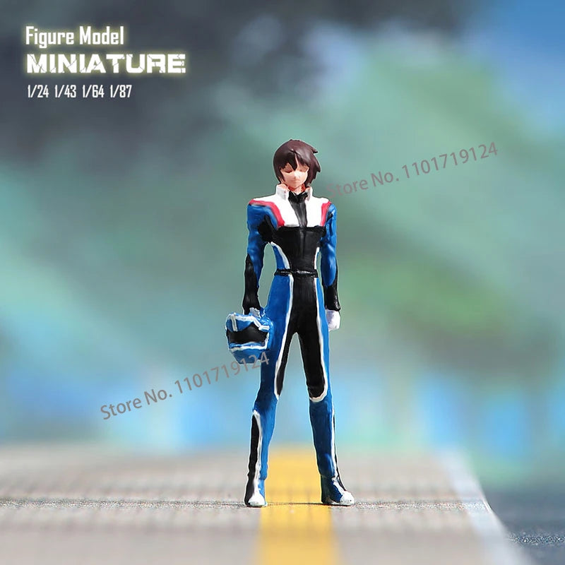 Miniatures 1/24 1/64 1/43 1/87 Anime Fighter Boy Girl Figure Diorama Street Scene Sand Table Prop Model For Car Vehicle
