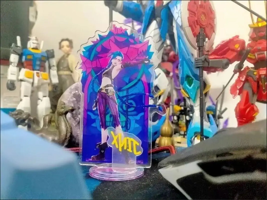 Hot Game League Of Legends City Of Two Cities Jinx Vi Caitlyn Kiramman Sign Perimeter Cartoon Anime Figure Model Decor Gift