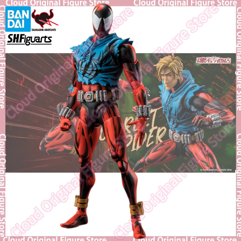 In Stock 100% Original Bandai S.H.Figuarts Scarlet Spider Spider-Man：Across The Spider-Verse Anime Figure Toy Decoration