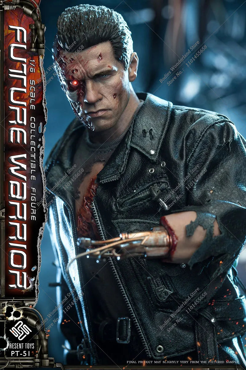 PRESENT TOYS 1/6 Scale T800 PT-sp50 sp-51 Future Warrior T800 Arnold Action Figure Toy Gift Model Collection Hobbies