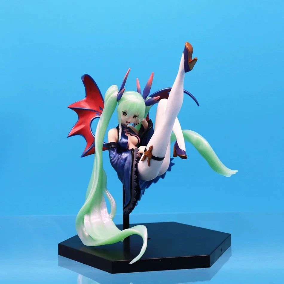 New 22cm Anime Hatsune Miku Figure Sexy Character Ornaments white pink chair Kawaii Car Decoration Collectible Model gift