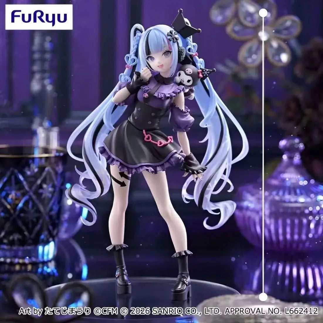 Original Furyu Hatsune Miku Anime Miku & Kuromi Trio-Try-iT Figure Action Figurine Model Figuarts Collector Toys Deco