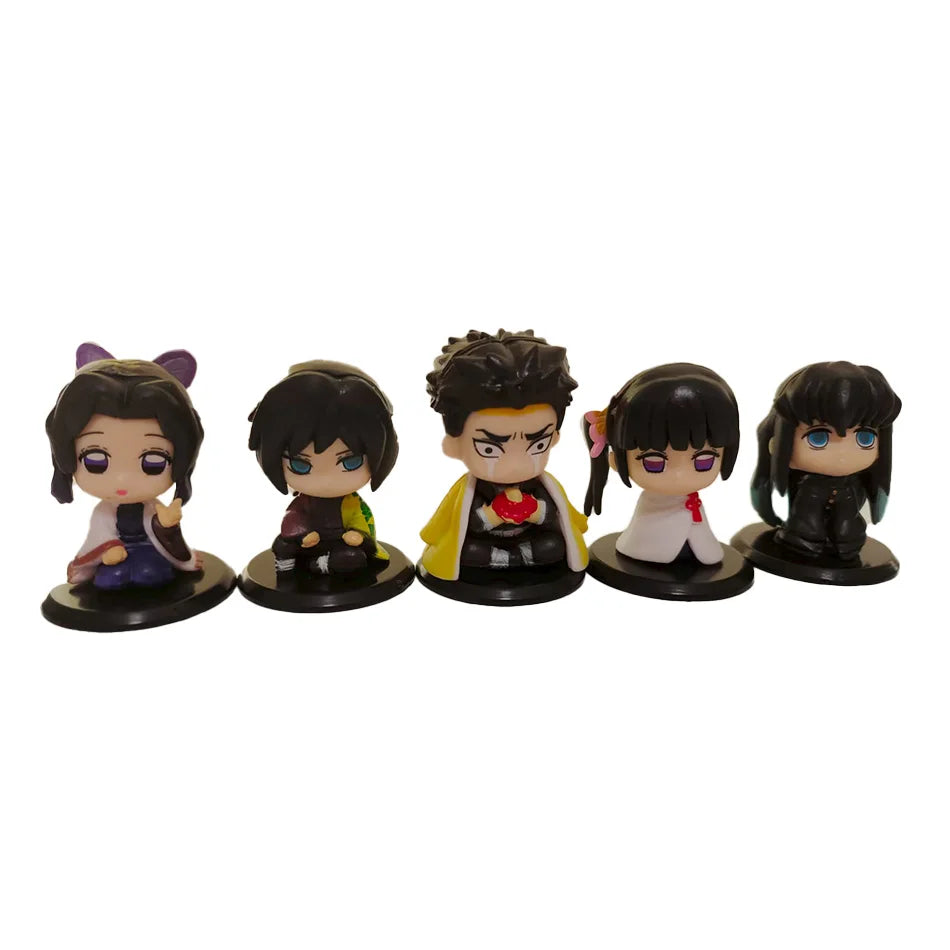 Hot Q Version Demon Slayer Sitting Ghost Doll Tanjiro Nidouzi Inosuke Zenizu Figure Action Figure Movie Model Toys Doll