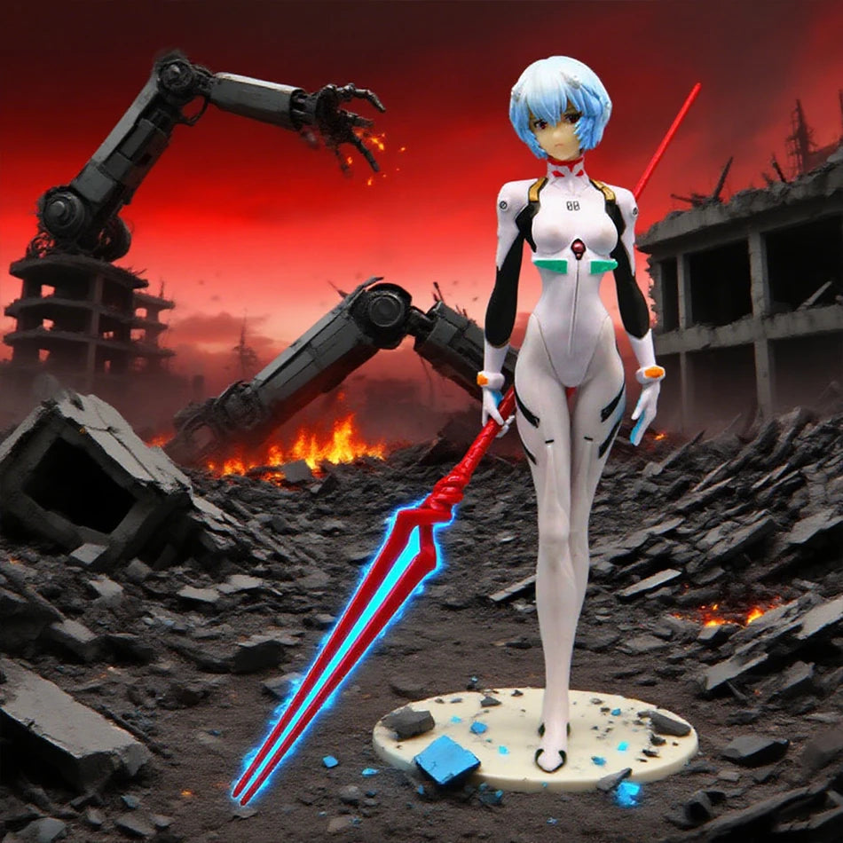 22cm NEON GENESIS EVANGELION Фигурки Ayanami Rei Действие Фигурка Декорации за торти PVC Модел Аниме Asuka Makinami Колекция Играчки